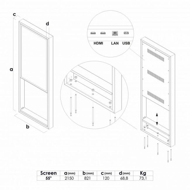 Digitaalne välistend Totem Design 55″