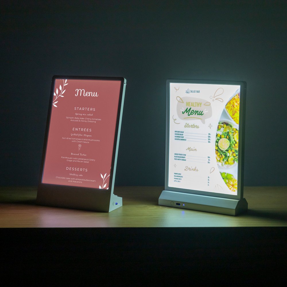 Lauarääkija T-Stand LED, A5, black - Pilt 5