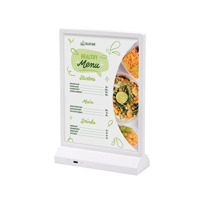 Lauarääkija T-Stand LED, A5, white